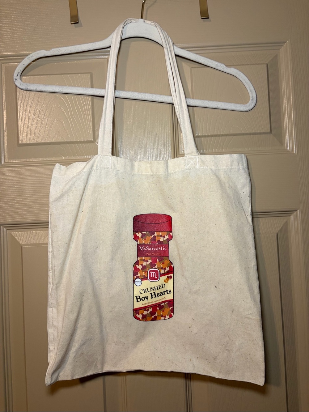 Crushed Boy Hearts Canvas Tote Bag